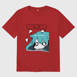 Футболка оверсайз мужская Грусть, цвет: красный