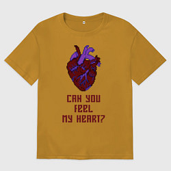 Футболка оверсайз мужская Bring Me The Horizon 2D Сердце, цвет: горчичный