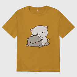 Мужская футболка оверсайз Милые котики