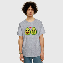 Футболка оверсайз мужская Авокадо, цвет: меланж — фото 2