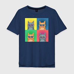 Мужская футболка оверсайз Pop Art Коты