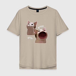 Мужская футболка оверсайз Cat Pop - Мем