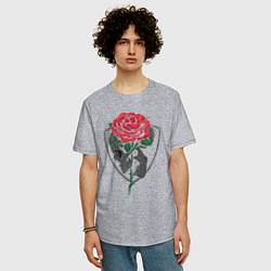 Футболка оверсайз мужская Skull&Rose, цвет: меланж — фото 2