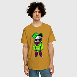 Футболка оверсайз мужская Skoda Skull Z, цвет: горчичный — фото 2