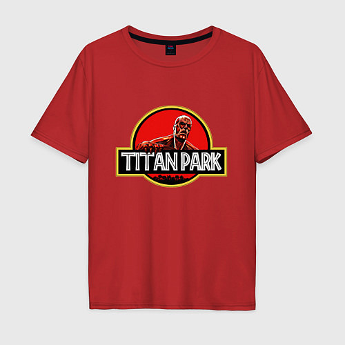 Мужская футболка оверсайз Attack on titan Атака титан / Красный – фото 1