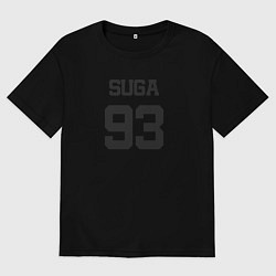 Футболка оверсайз мужская BTS - Suga 93, цвет: черный