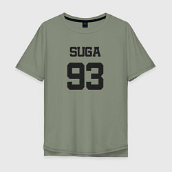 Футболка оверсайз мужская BTS - Suga 93, цвет: авокадо