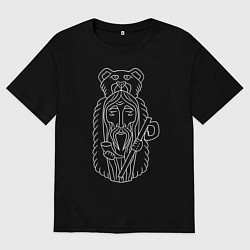 Футболка оверсайз мужская Велес Бог Мудрости, цвет: черный