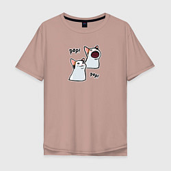 Мужская футболка оверсайз Pop Cat