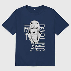 Футболка оверсайз мужская Zero Two, цвет: тёмно-синий