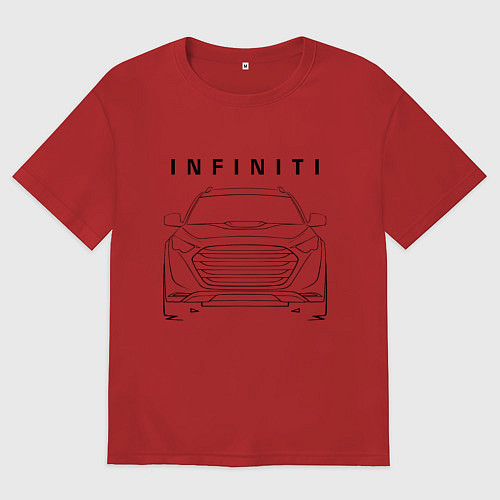 Мужская футболка оверсайз Infinity Инфинити спина / Красный – фото 1