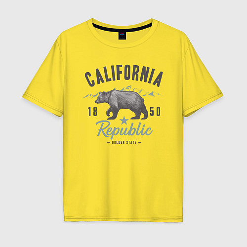 Мужская футболка оверсайз California / Желтый – фото 1