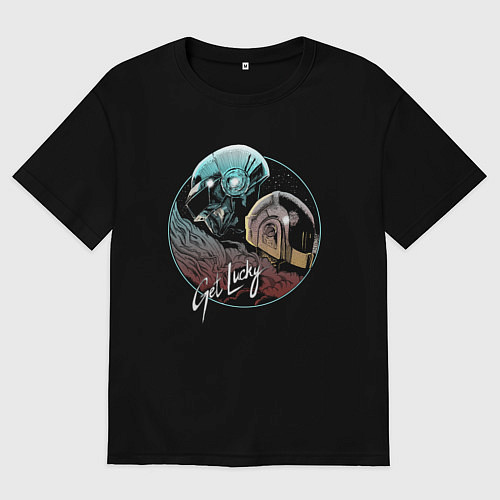 Мужская футболка оверсайз Get Lucky / Черный – фото 1