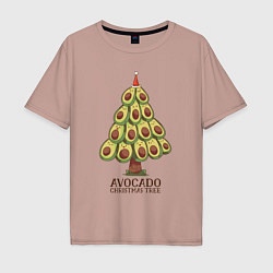 Мужская футболка оверсайз Avocado Christmas Tree