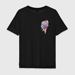 Мужская футболка оверсайз Цветочное мороженое