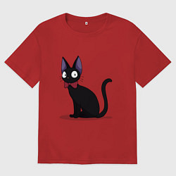 Футболка оверсайз мужская Кот студии Гибли, цвет: красный