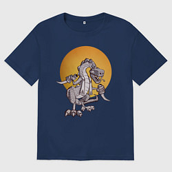 Футболка оверсайз мужская Рептилоид, цвет: тёмно-синий