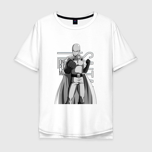 Мужская футболка оверсайз Сайтама / Белый – фото 1