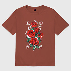 Мужская футболка оверсайз РОЗЫ ROSES SMOKE