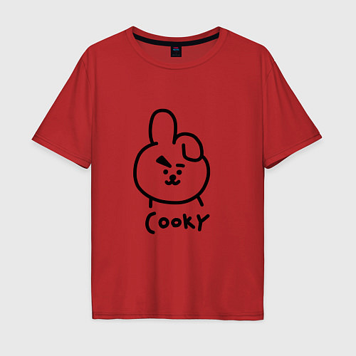 Мужская футболка оверсайз COOKY BTS / Красный – фото 1