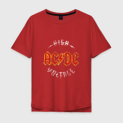 Футболка оверсайз мужская AC DC HIGH VOLTAGE, цвет: красный
