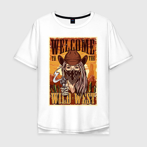 Мужская футболка оверсайз Wild West / Белый – фото 1