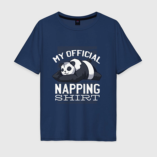Мужская футболка оверсайз My Official Napping Shirt / Тёмно-синий – фото 1