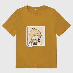 Футболка оверсайз мужская Путешественник, цвет: горчичный