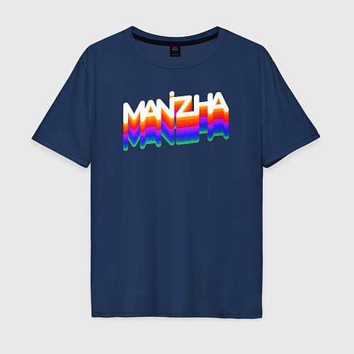 Мужская футболка оверсайз Певица Манижа Евровидение 2021 / Тёмно-синий – фото 1