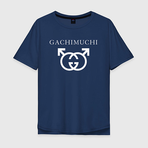 Мужская футболка оверсайз GACHI GUCCI / Тёмно-синий – фото 1