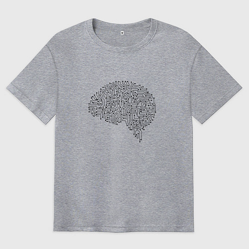 Мужская футболка оверсайз Мозг технаря / Меланж – фото 1