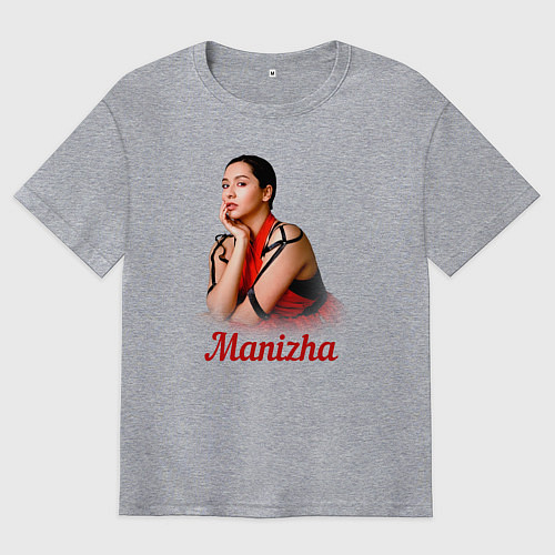 Мужская футболка оверсайз Манижа Manizha / Меланж – фото 1