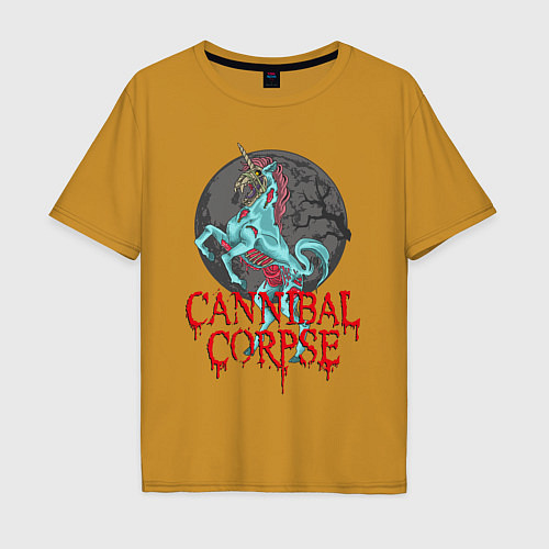 Мужская футболка оверсайз Cannibal Corpse Труп Каннибала Z / Горчичный – фото 1
