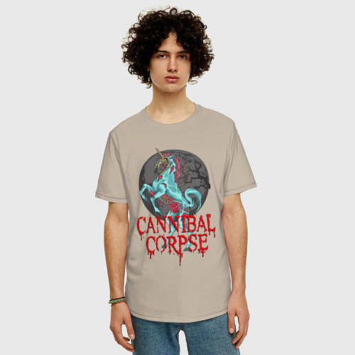 Мужская футболка оверсайз Cannibal Corpse Труп Каннибала Z / Миндальный – фото 3