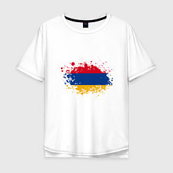 Футболка оверсайз мужская Флаг Армении, цвет: белый