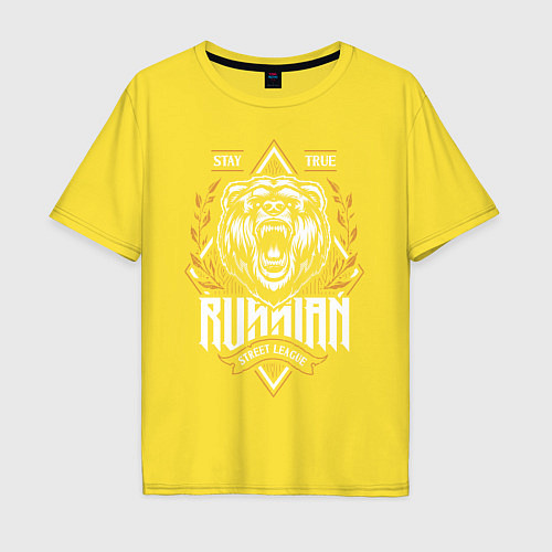 Мужская футболка оверсайз RUSSIAN BEAR / Желтый – фото 1