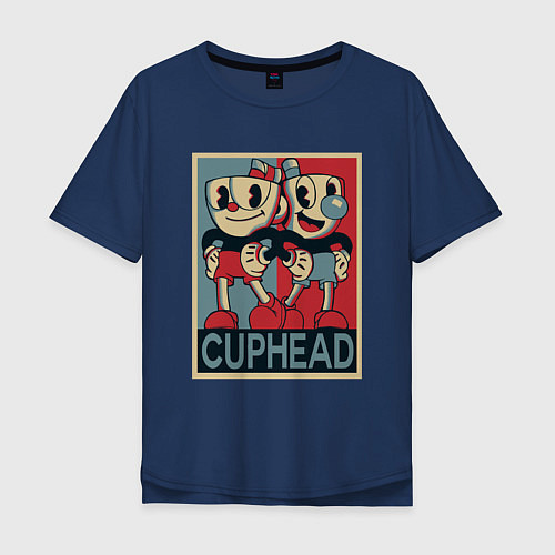Мужская футболка оверсайз CUPHEAD / Тёмно-синий – фото 1