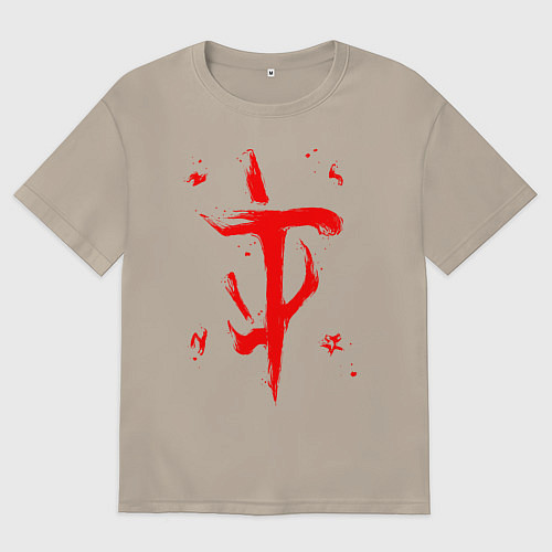 Мужская футболка оверсайз DOOM ETERNAL ДУМ / Миндальный – фото 1