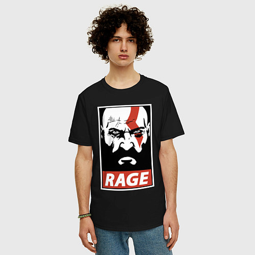 Мужская футболка оверсайз RAGE GOW / Черный – фото 3