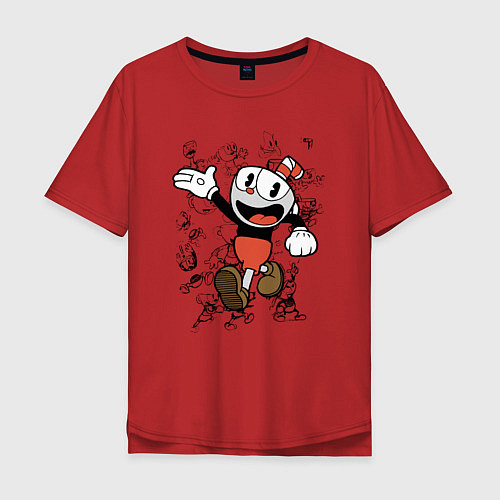 Мужская футболка оверсайз CUPHEAD / Красный – фото 1