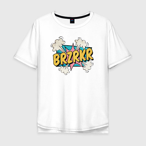 Мужская футболка оверсайз Brzrkr Берсерк / Белый – фото 1