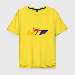 Футболка оверсайз мужская Тхэквондо ВТФ Taekwondo WTF, цвет: желтый