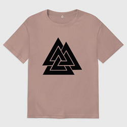 Футболка оверсайз мужская Валькнут Valknut Z, цвет: пыльно-розовый