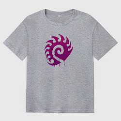 Футболка оверсайз мужская Zerg logo Purple, цвет: меланж