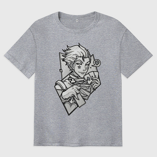 Мужская футболка оверсайз Хисока hunter x хантер 2011 / Меланж – фото 1