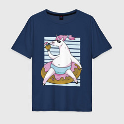 Мужская футболка оверсайз Chilling Unicorn