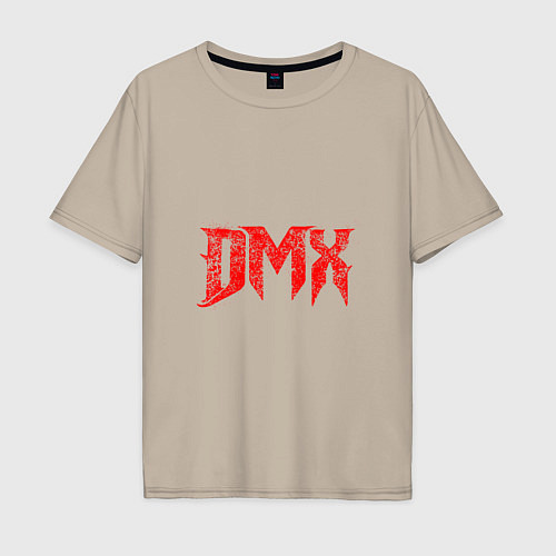 Мужская футболка оверсайз Рэпер DMX логотип logo / Миндальный – фото 1