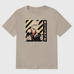 Футболка оверсайз мужская Моя геройская академия Бакуго, цвет: миндальный