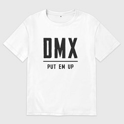 Футболка оверсайз мужская DMX rap, hip hop, цвет: белый