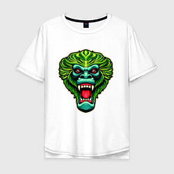 Мужская футболка оверсайз Злая зеленая обезьяна